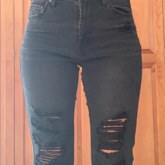 Cropped Black Distressed Wild Fables jeans - Picture 4 of 4